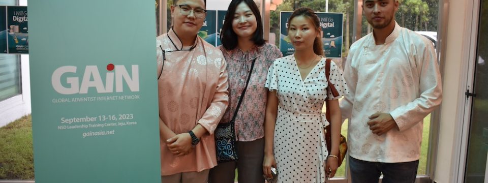 ADRA Mongolia communication director Orgil Tuvshinsaikhan (right) with his wife and a couple of friends are some of the young leaders serving across Asia. [Photo: Marcos Paseggi, Adventist Review]