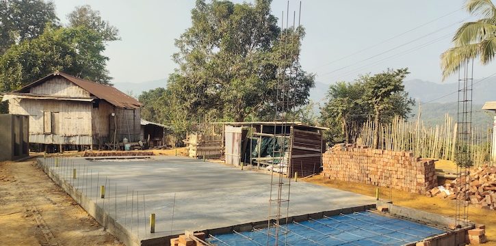 Foundations for the new Seventh-day Adventist church in Bawngva, Mizoram, India. [Photo: Maranatha Volunteers International]