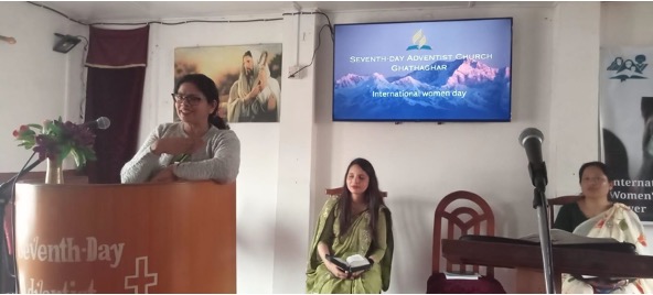 Shanti Pokharel, Women’s Ministries department director, preaches on the Sabbath (Saturday) celebration of International Women’s Day of Prayer.
